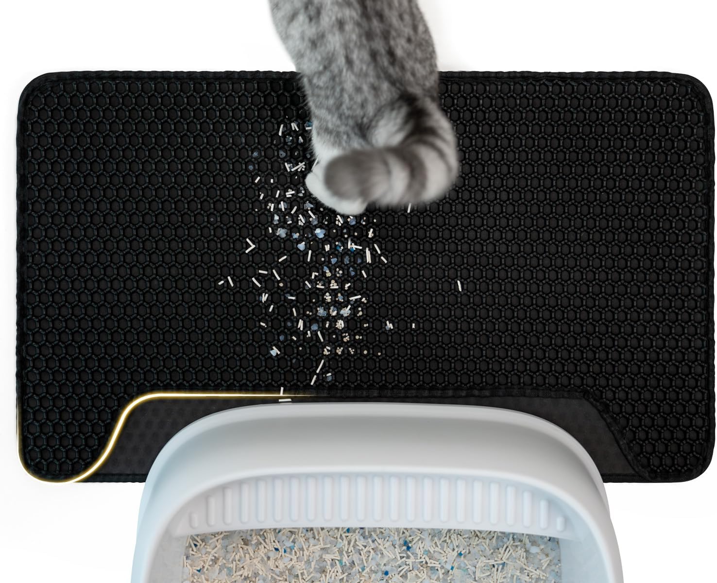 Conlun Cat Litter Mat Waterproof,Honeycomb Double Layer Design, Urine and Waterp...