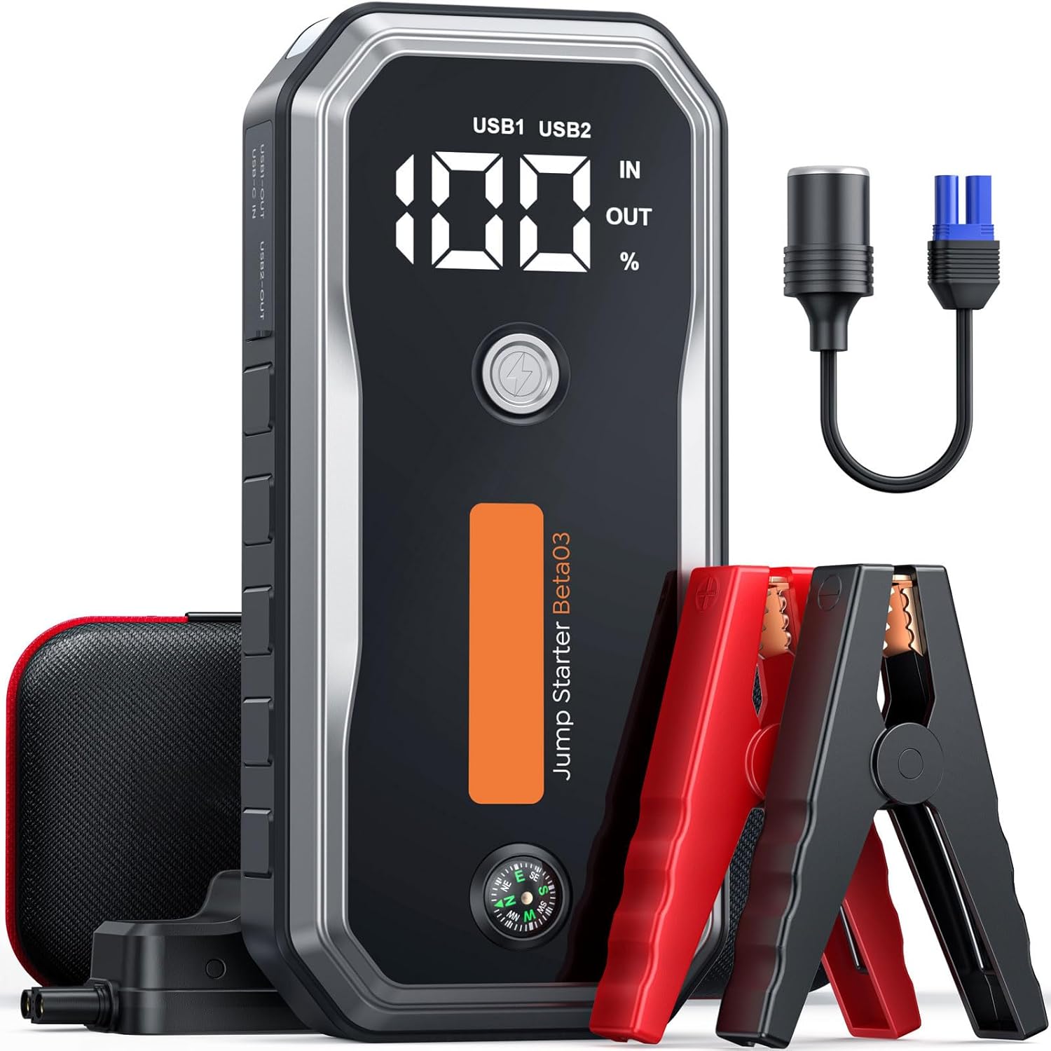 5000A Car Battery Jump Starter (All Gas/10L Diesel) Smart Portable Car Jump Star...