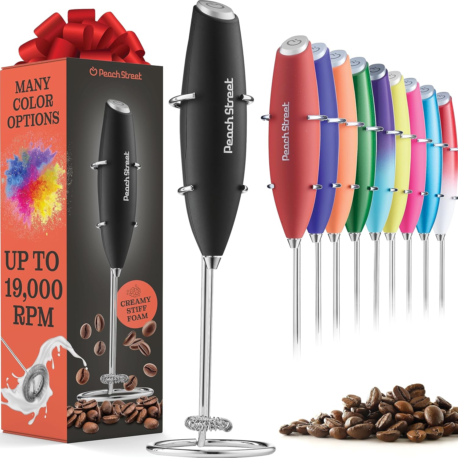 Powerful Handheld Milk Frother, Mini Milk Frother Wand, Battery Operated Stainle...