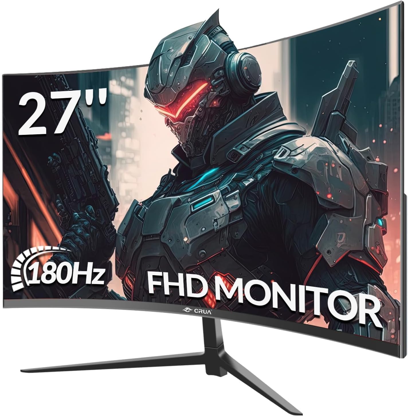 CRUA 27" 144Hz/180Hz Curved Gaming Monitor, FHD 1080P VA Screen, 99% sRGB Comput...