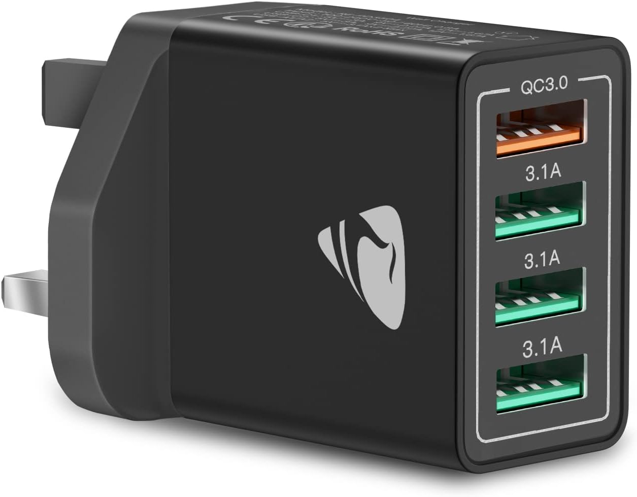 USB Plug Fast Charger, XUDUO 4-Port Multi Charger Plug UK Multiple Wall Charging...