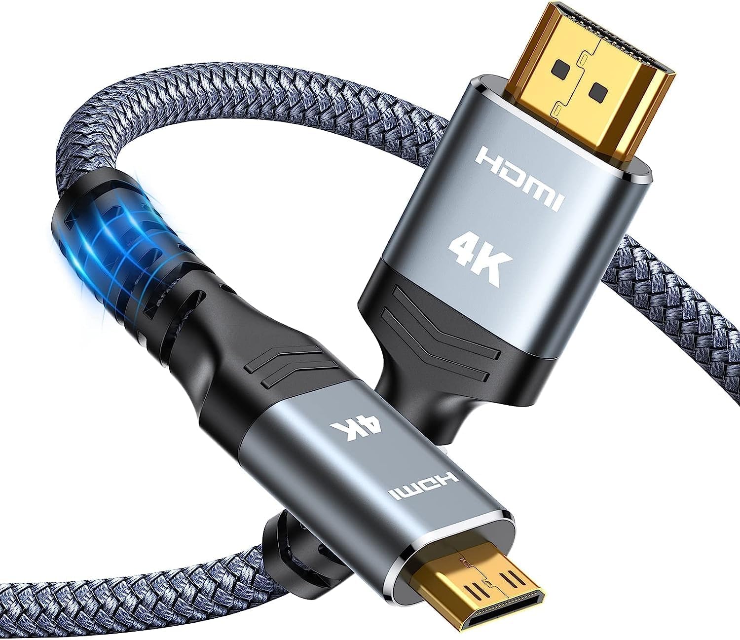 Highwings Mini HDMI to HDMI Cable 10FT, 4K 60Hz High Speed HDMI to Mini HDMI Cab...