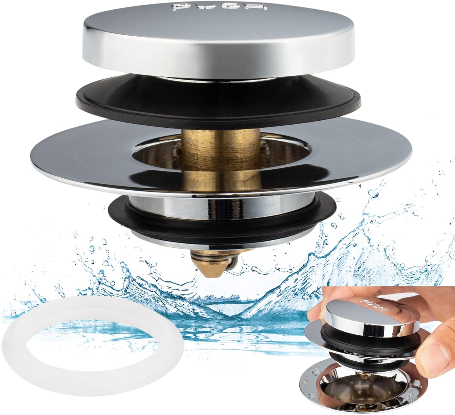 Artiwell Universal Tip Toe Bath Drain Stopper and Cover, Bathtub Drain Stopper,...