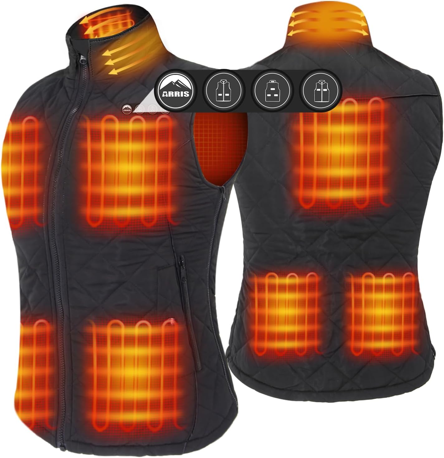 ARRIS Women`s Heated Vest, Size Adjustable 7.4V Electric Warm Vest with Battery...