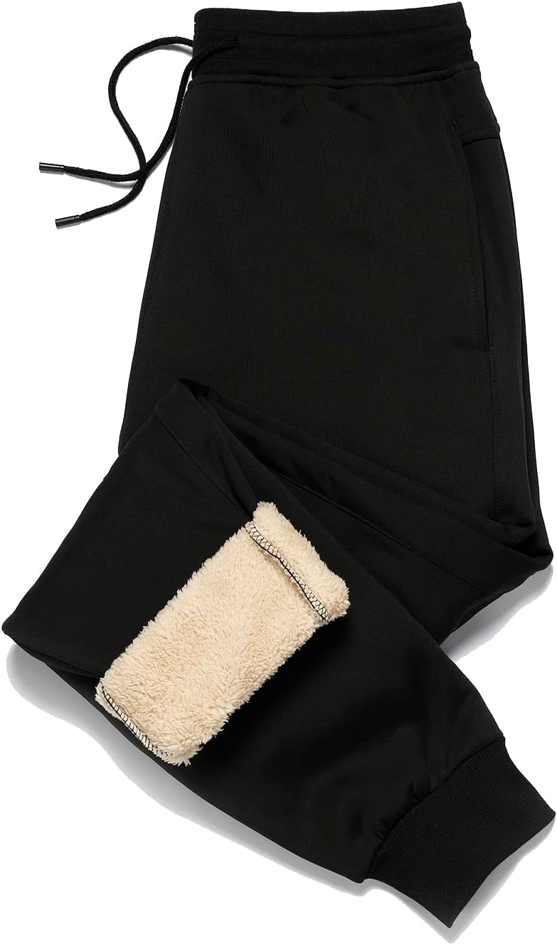 MANLUODANNI Men's Casual Fleece Jogger Sweatpants Men Winter Warm Plush Trousers...