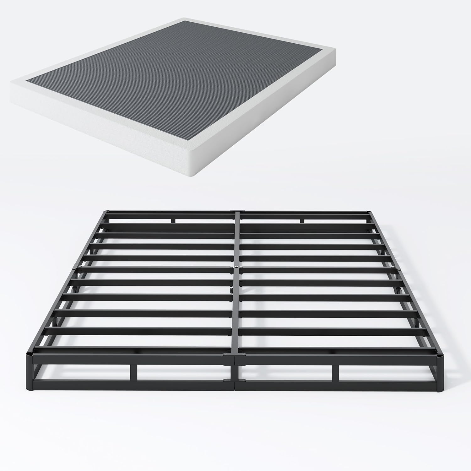 Box Springs 5 Inch Queen Box Spring Only Bed Base, Mattress Foundation, Easy Cle...