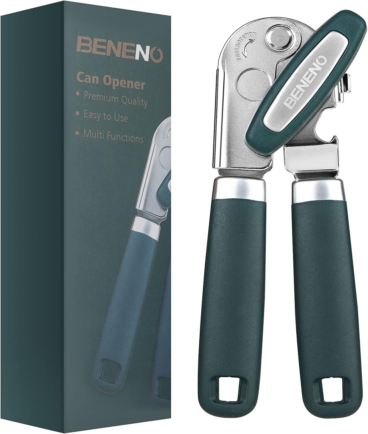 Can Opener Manual with Magnet and Sharp Blade Smooth Edge, Handheld Openers with...