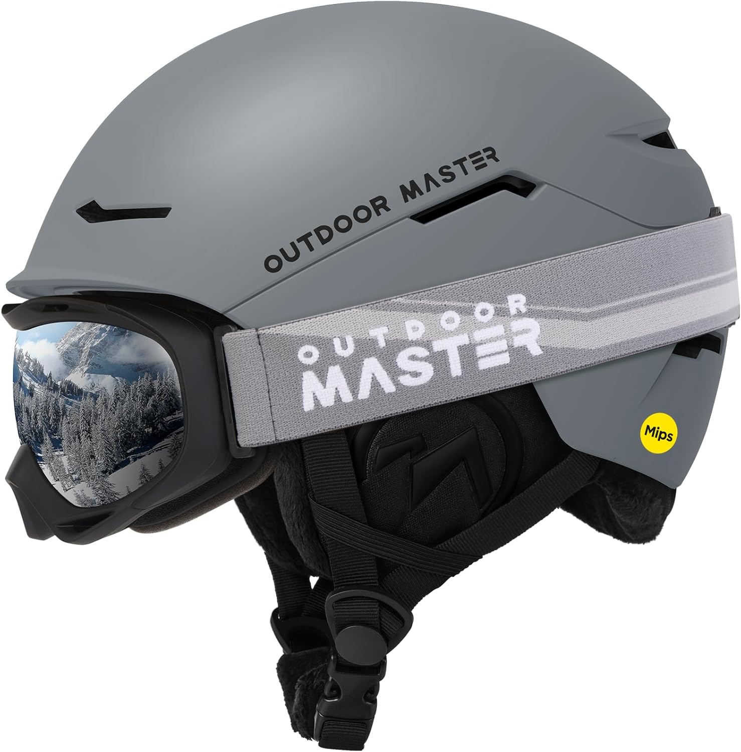 OutdoorMaster Ski Helmet Set,ELK MIPS Ski Helmet with OTG Ski Goggles - MIPS Sno...