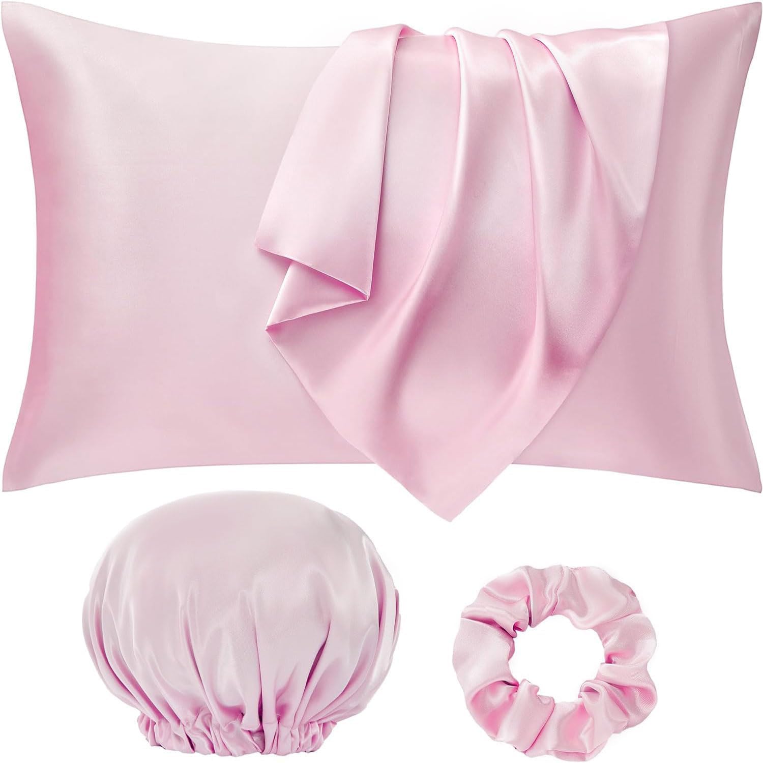 Seiwohl Silk Satin Pillowcase Soft as Silk Pillowcases for Hair and Skin Pink Pi...