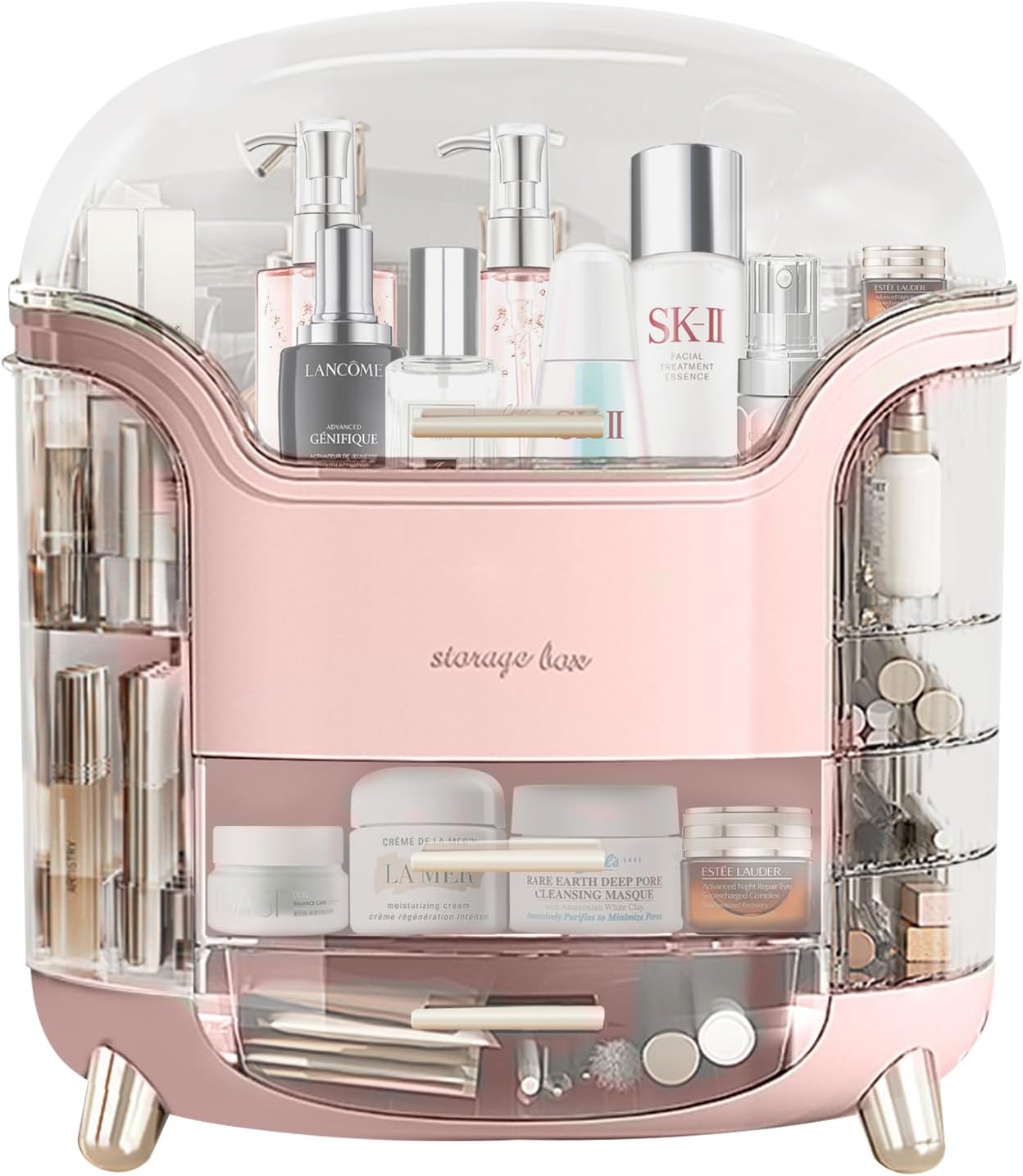 LZDMY Makeup Storage Organiser with Clear Lid, Skincare Organiser Drawers Beauty...