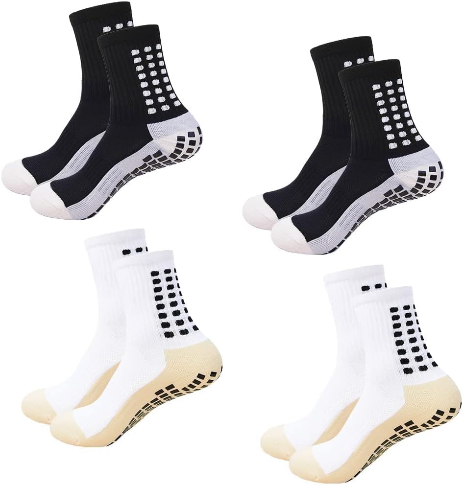 Men's Socks Soccer Non Skid Ball Socks Anti Slip Non Slip Pads for Football Bask...