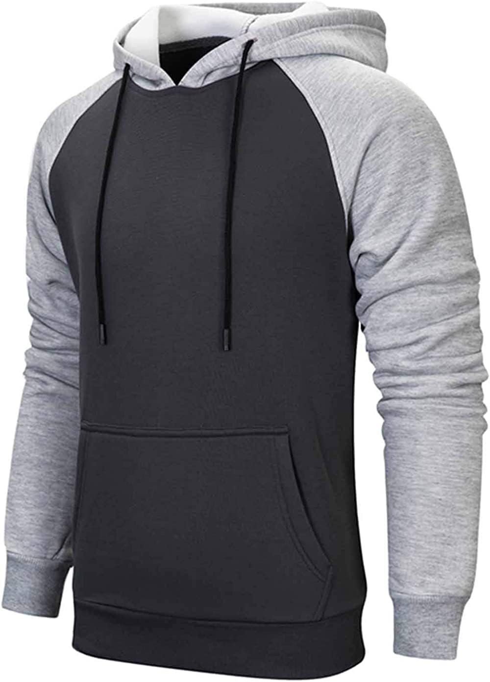comefohome Hoodies for Men UK Pullover Color Block Fleece Sweatshirts Long Sleev...