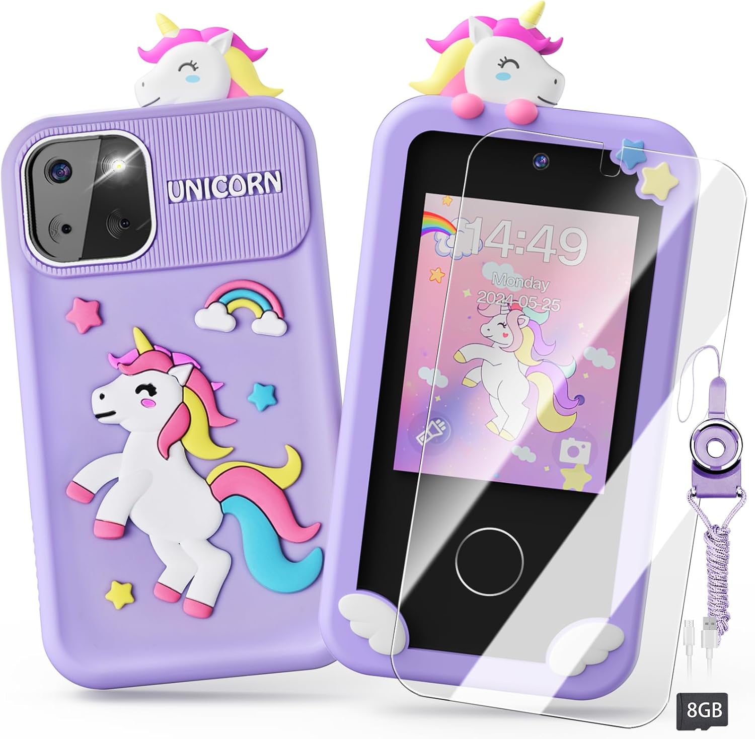 Kids Smart Phone Toys for Girls,Unicorn Gift Toys for Girls Ages 3-9 Christmas B...