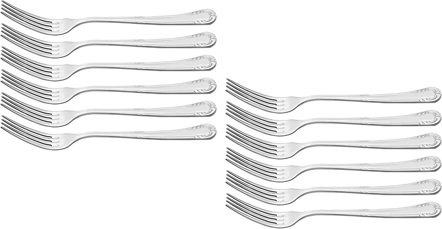 Otto Koning - Anna – Premium Stainless Steel Dinner Forks, Forks Set of 12, Mirr...