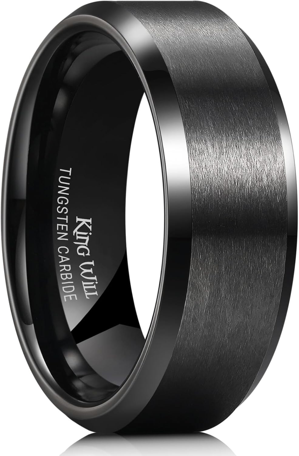 King Will Silver/Black/Gunmetal Grey Promise 6MM/7MM/8MM Wedding Band For Men Tu...