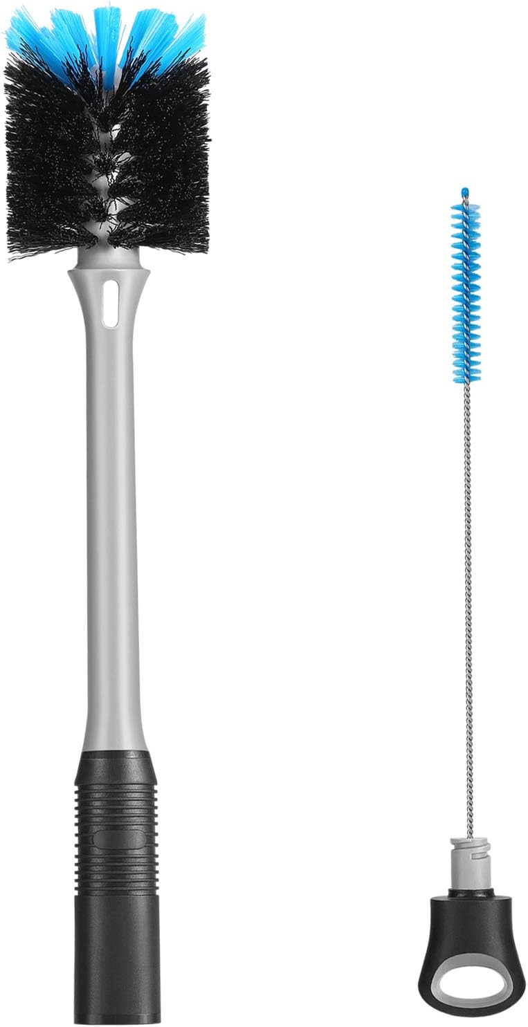 2-in-1 Bottle Brush with Straw Brush, Long Handle Water Bottle Scrubbing Brush,...