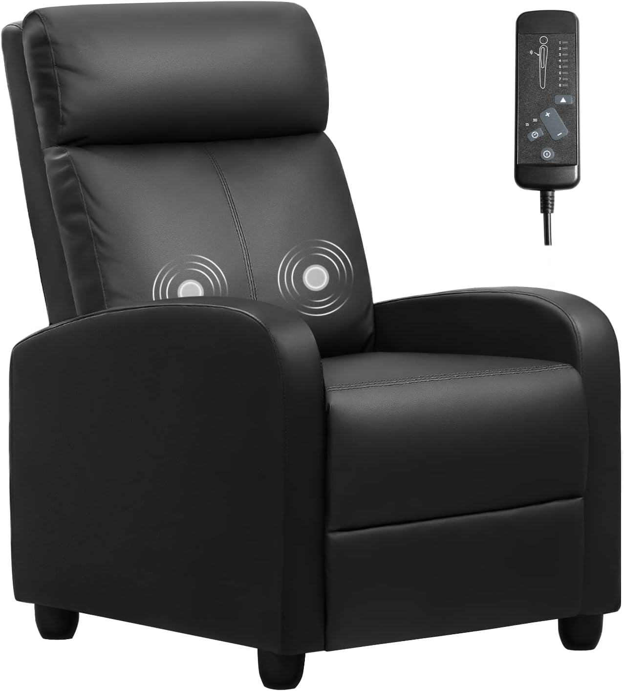 Furniwell Massage Recliner Chair for Living Room Adjustable PU Leather Reclining...