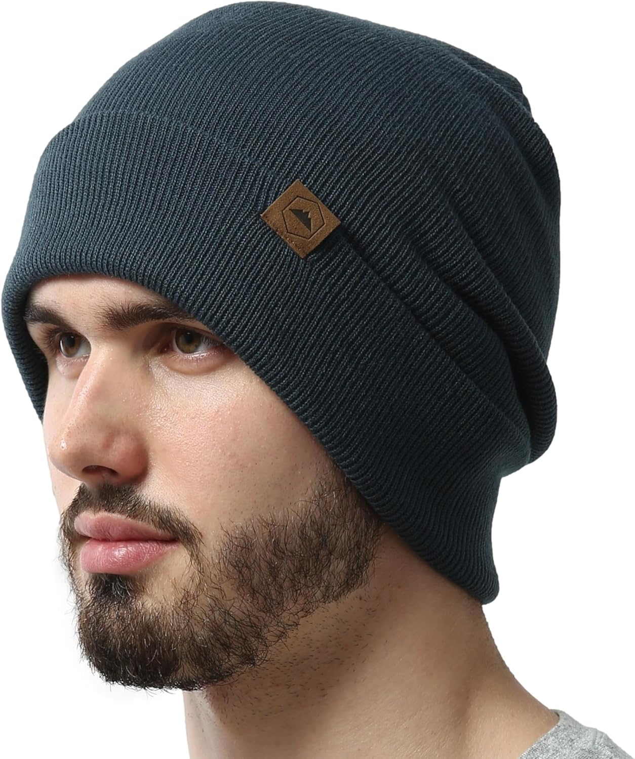 Tough Headwear Robust Beanie hat with Cuffs for Men One Size Dark Gray
