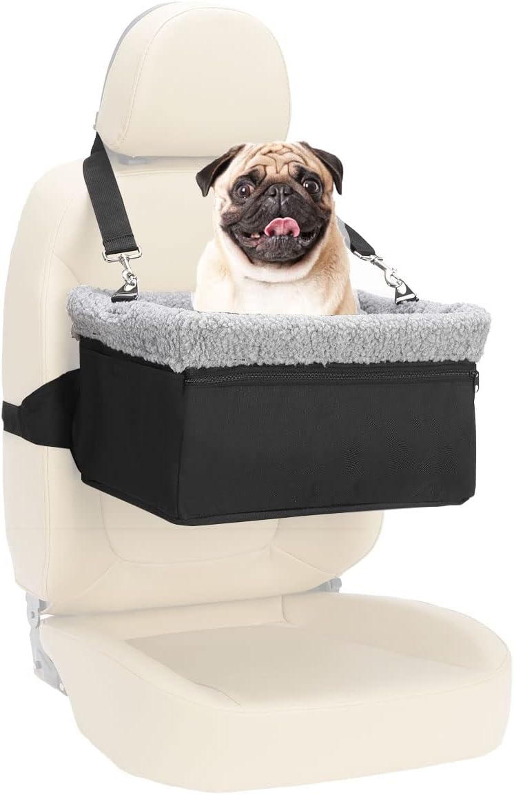 UNICITII Dog Car Seat for Small Dog, Raised Dog Booster Seat with Metal Frame, D...