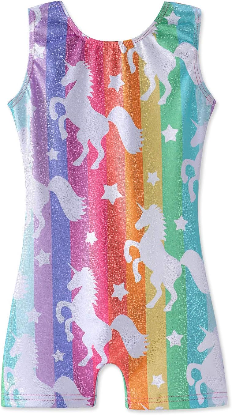HOZIY Gymnastics Leotards for Girls Unicorn Aurora Rainbow Mermaid Dinosaur Cupc...