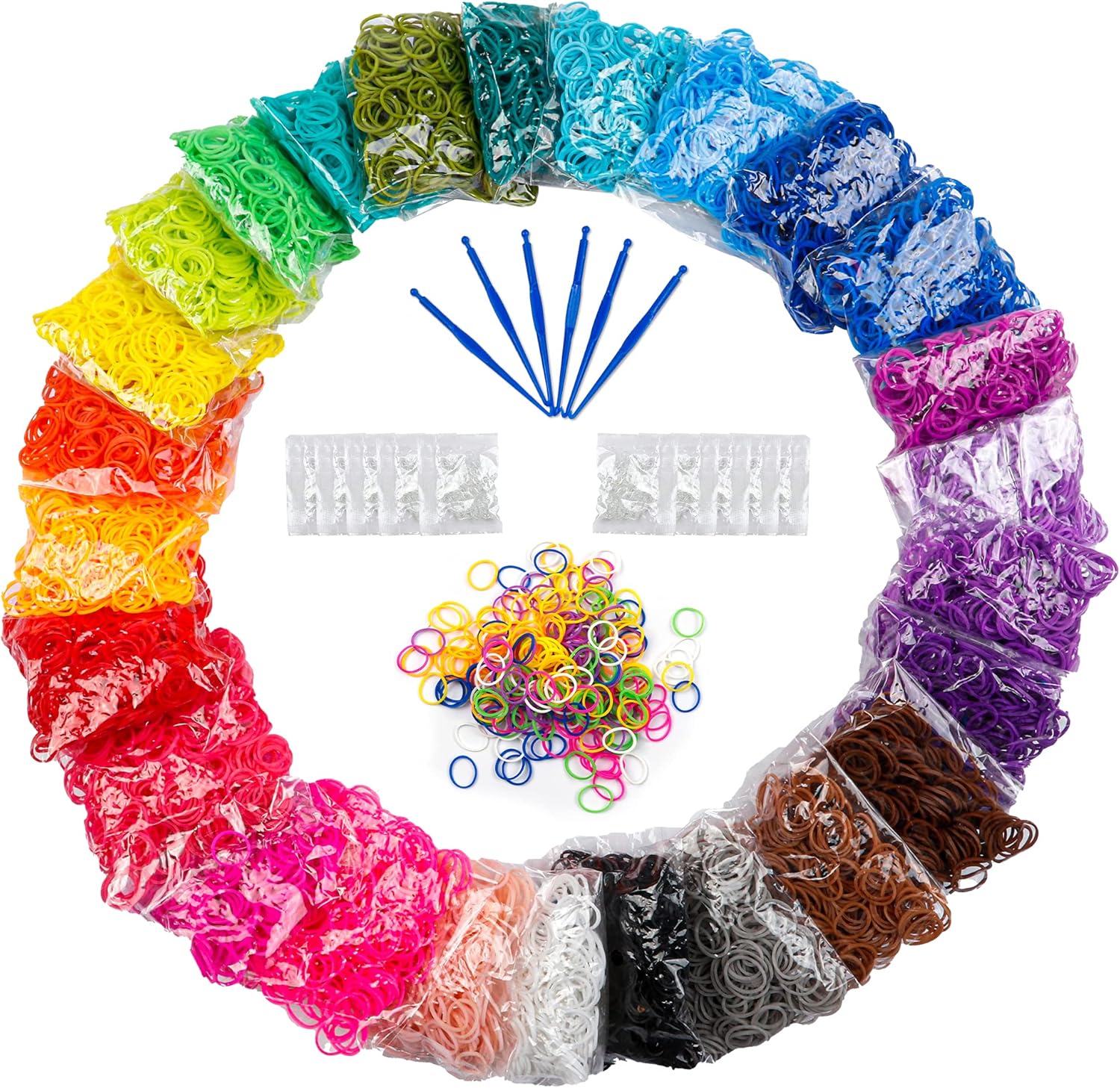 12730+ Loom Rubber Bands Refill Kit in 26 Color with 500 Clips,6 Hooks, Premium...
