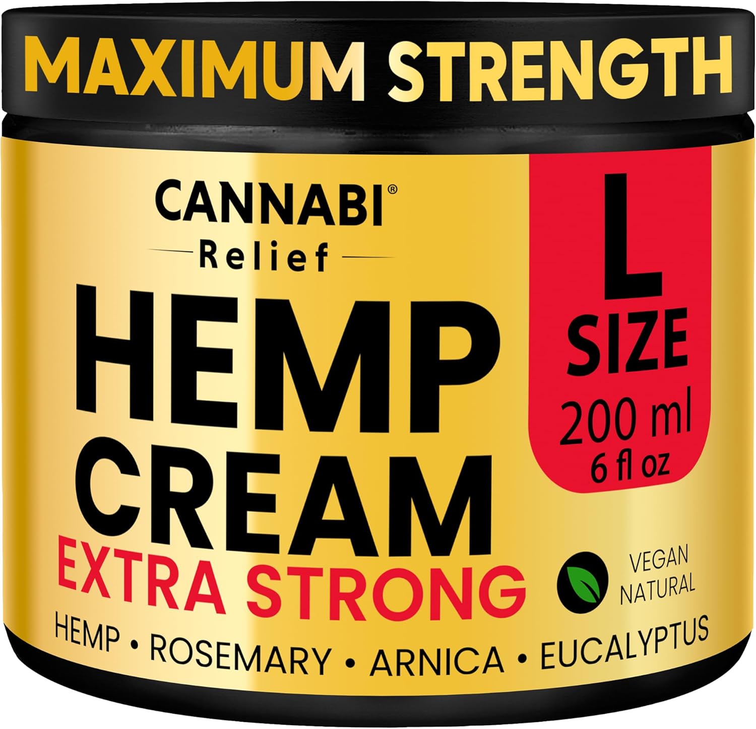 HEMP CREAM EXTRA STRONG 200 ML - High Strength Gel for Massaging Muscles & Joint...