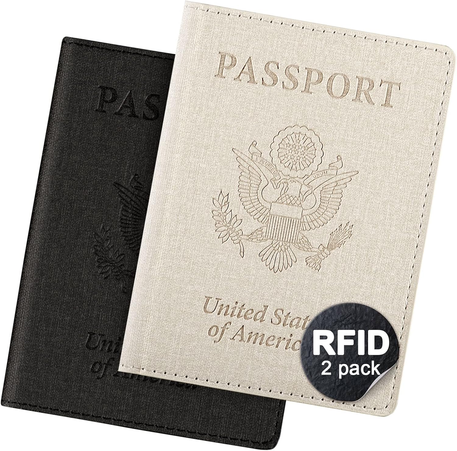 2 Pack Passport Cover With Card Slots RFID Blockin...