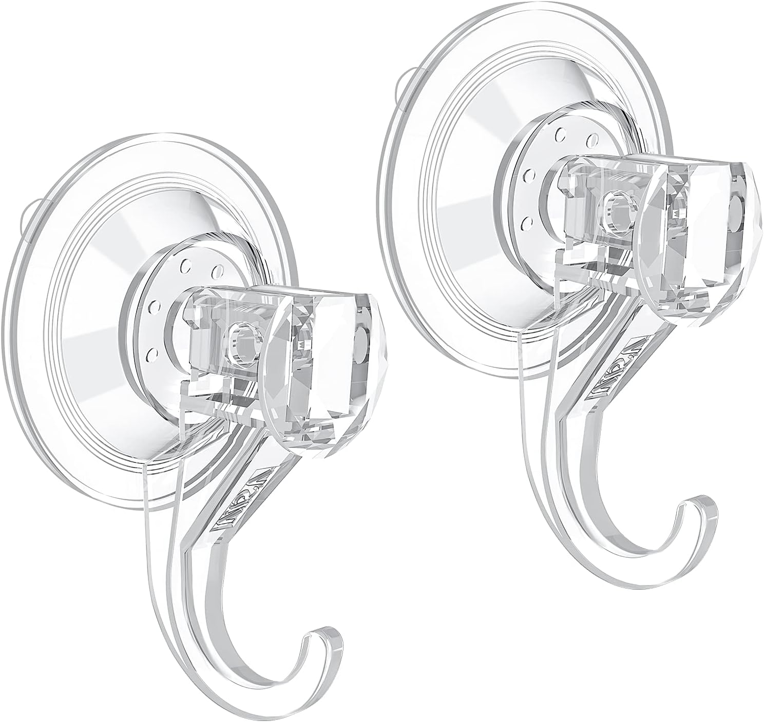 VIS'V Suction Cup Hooks, Small Clear Shower Suction Hooks Heavy Duty Vacuum Suct...