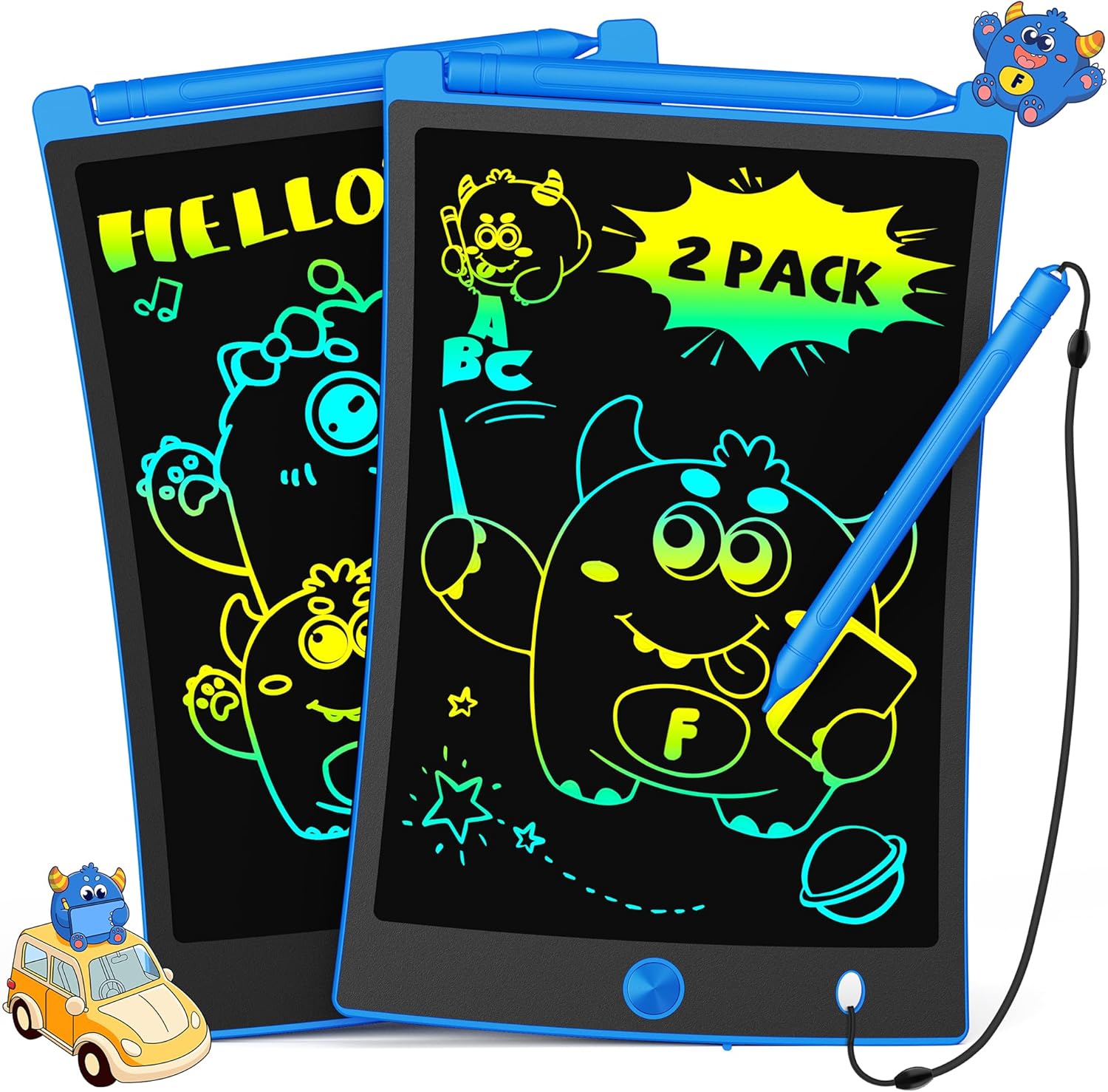 TEKFUN 2 Pack LCD Writing Tablet, 8.5inch Colorful Drawing Tablet for Kids, Eras...