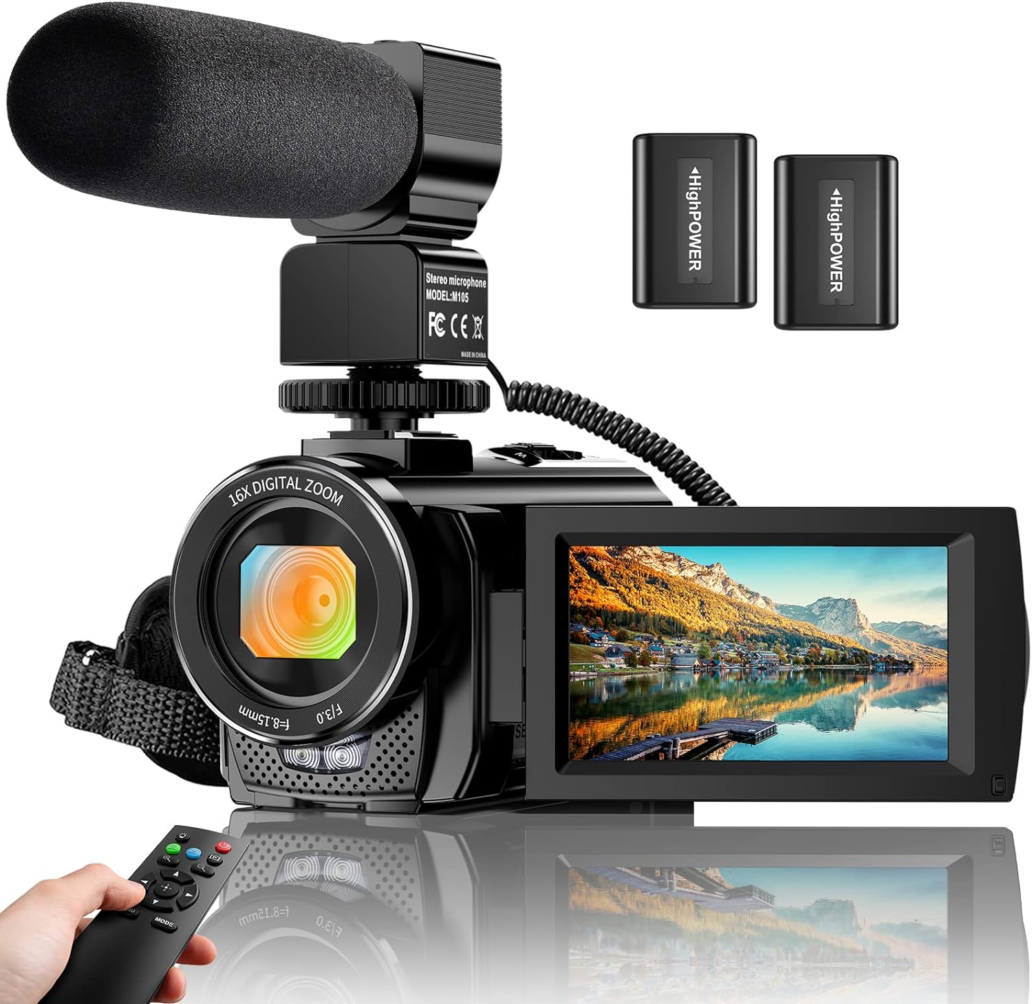 Video Camera YouTube Vlogging Camera Recorder FHD 1080P 24.0MP 3.0 Inch 270 Degr...