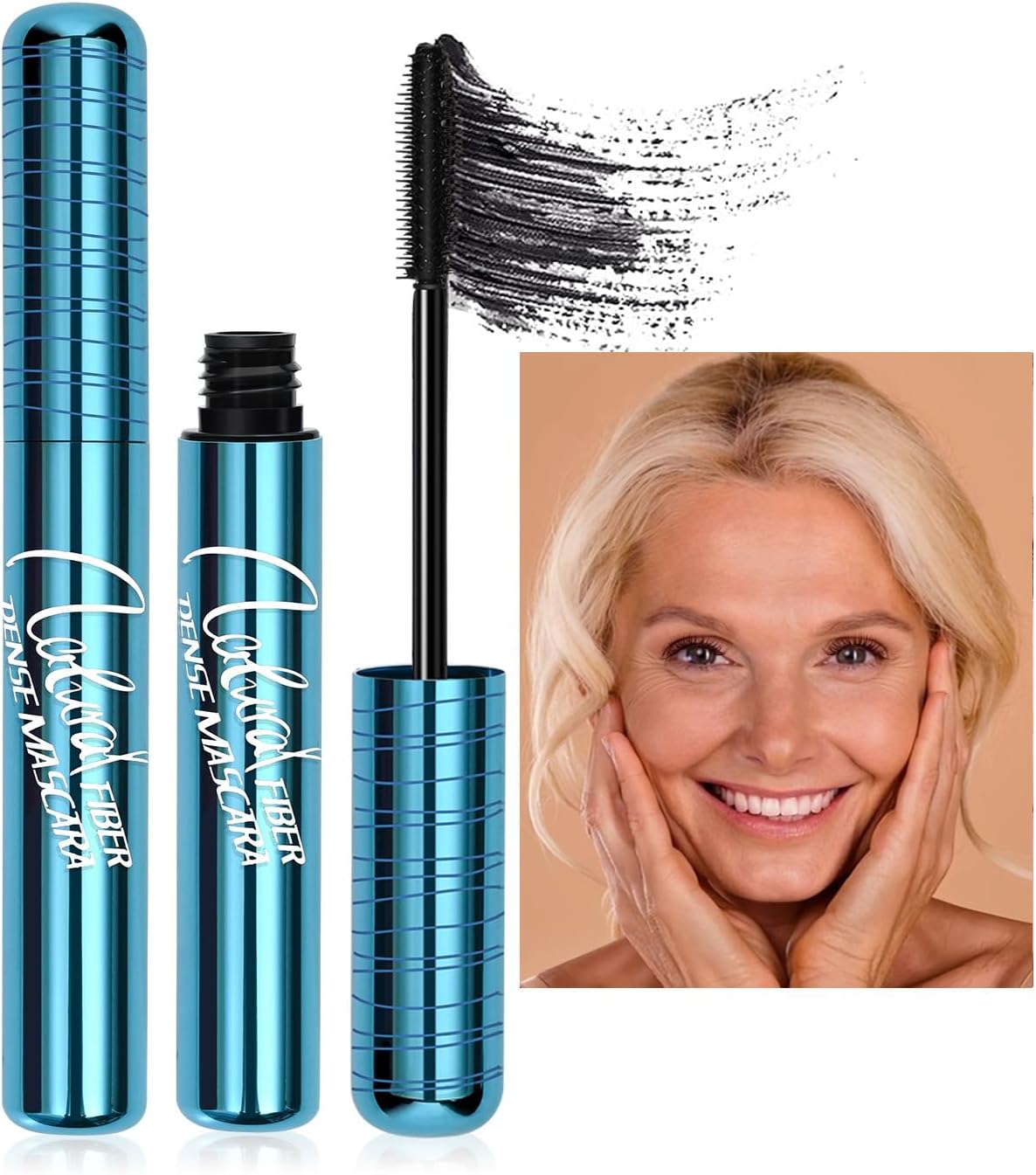 Black Mascara for Older Women Fiber Lash Mascara for Seniors with Thinning Lashe...