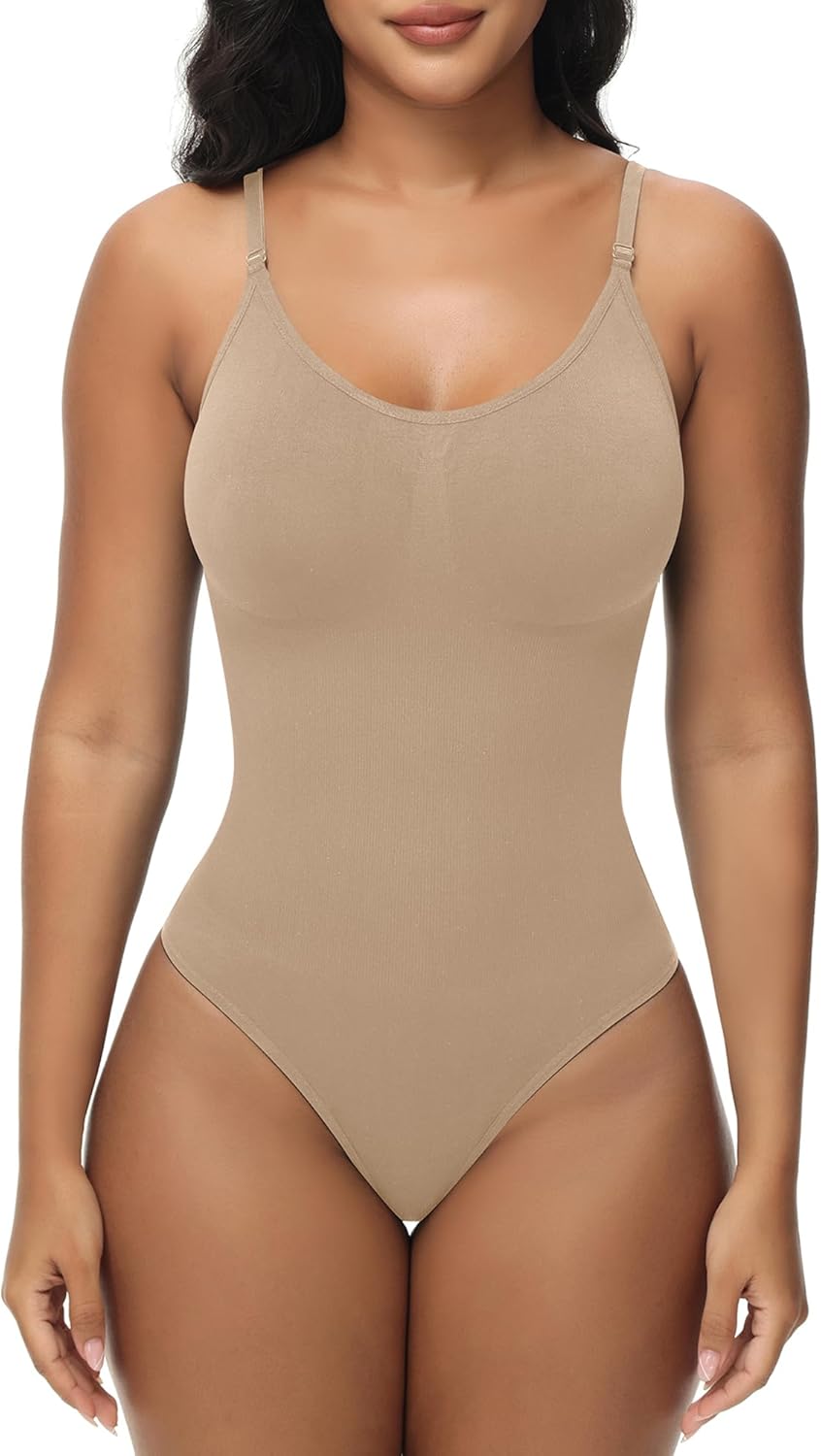 Breampot Women Shapewear Bodysuit Tummy Control Seamless Sculpting Adjustable St...