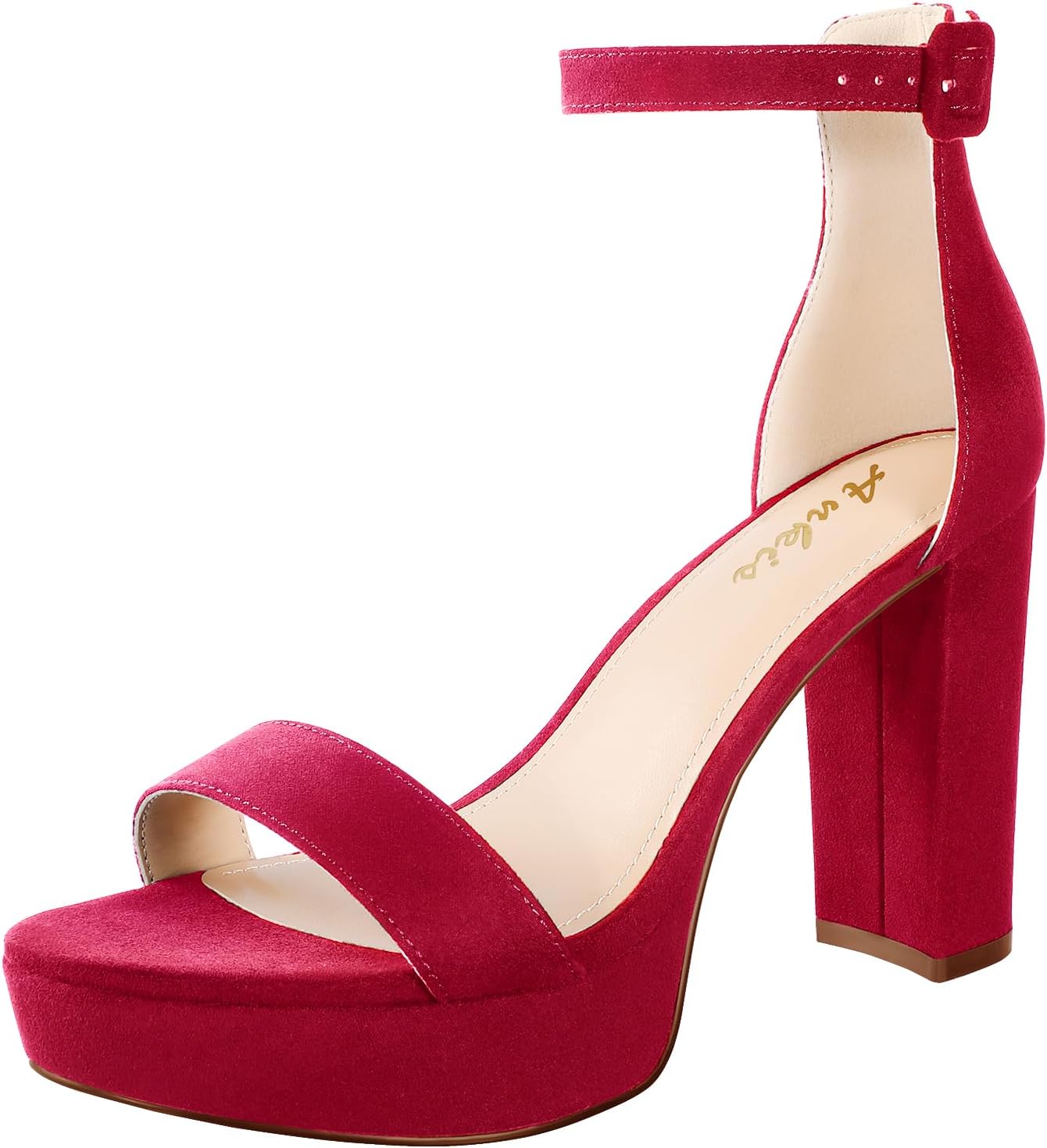 Ankis Platform Heels 4 Inches Chunky heels Sandals for Women Comfy Open Toe Bloc...