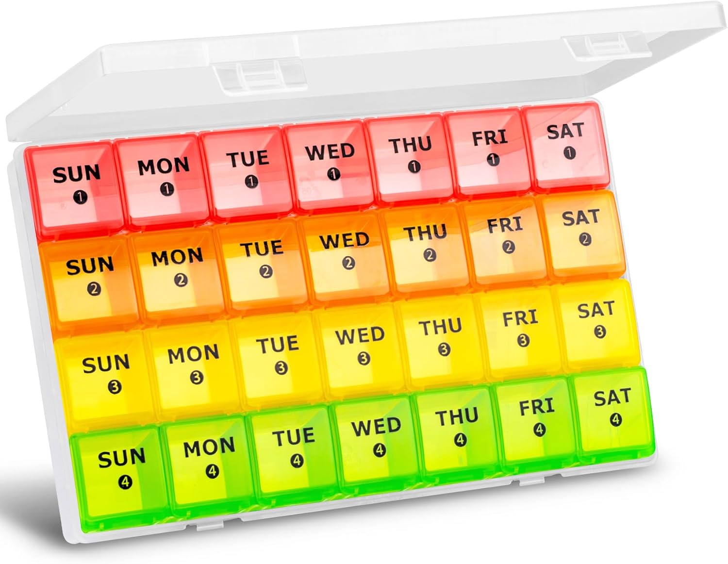 Mossime Large Monthly Pill Box Organiser 4 Week, Pill Boxes 7 Day 1 Times a Day...