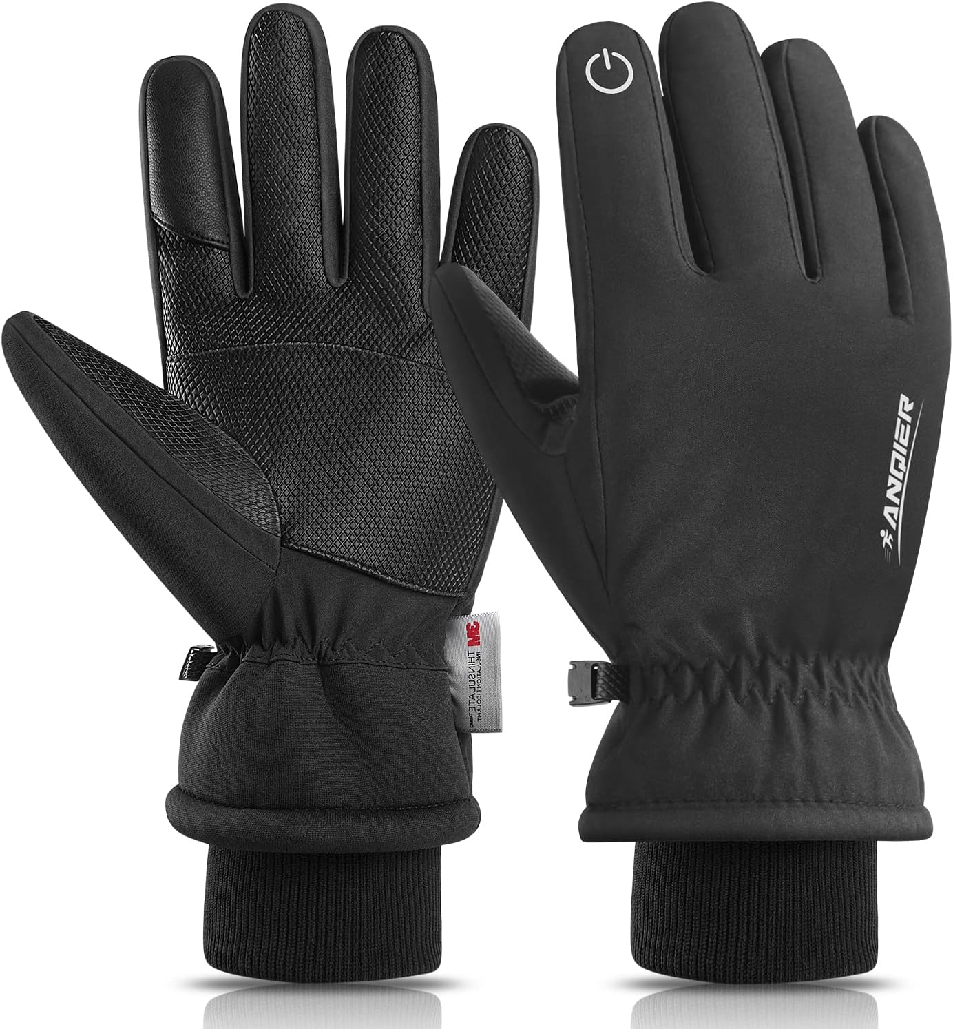 anqier Winter Gloves -30℉ Waterproof Windproof Thermal Touchscreen Gloves for Sk...