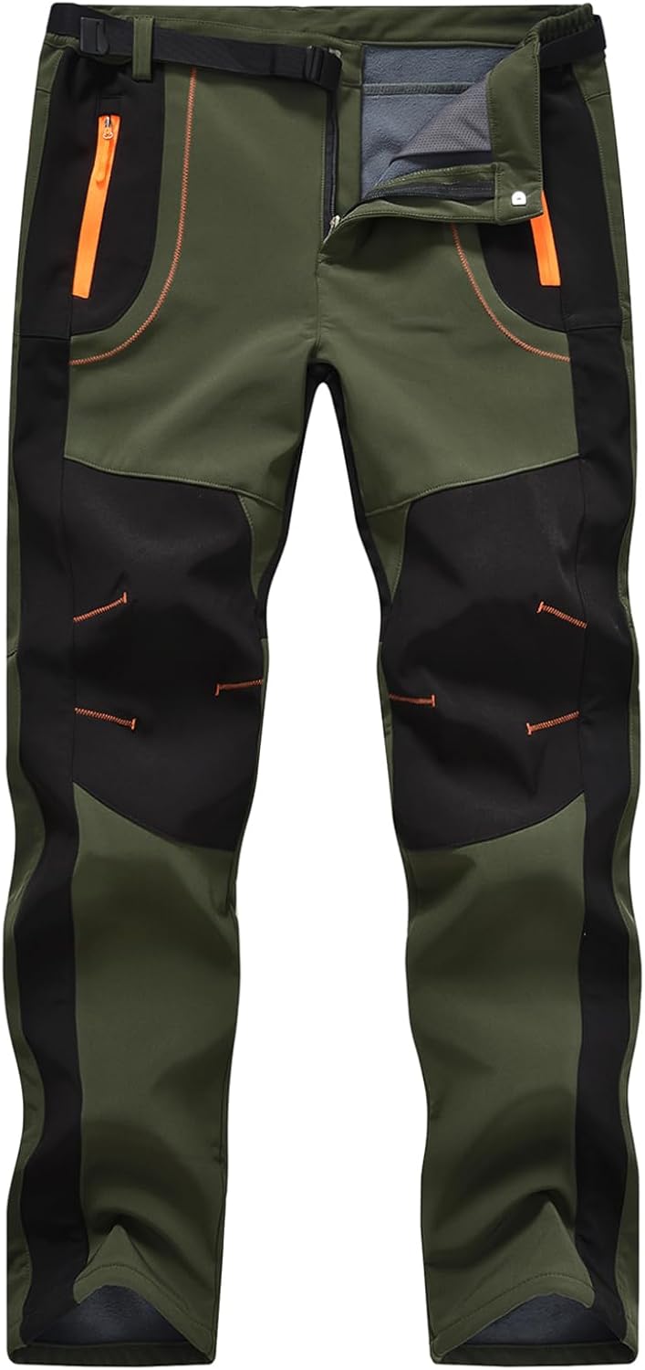 TBMPOY Men's Snow Ski Hiking Pants Waterproof Winter Fleece Lined Pants Camping...