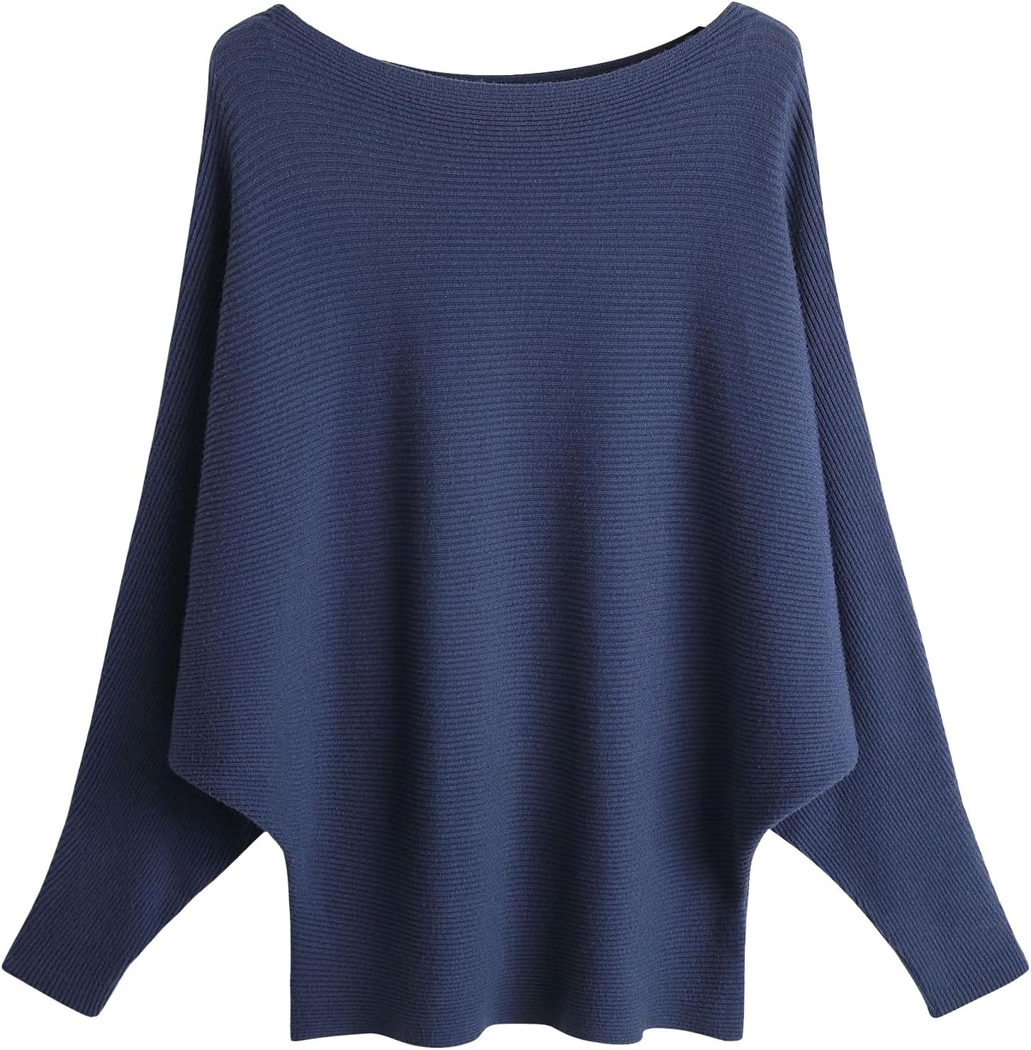 FULIER Boat Neck Batwing Sleeves Dolman Loose Knitted Sweaters and Pullovers Jum...