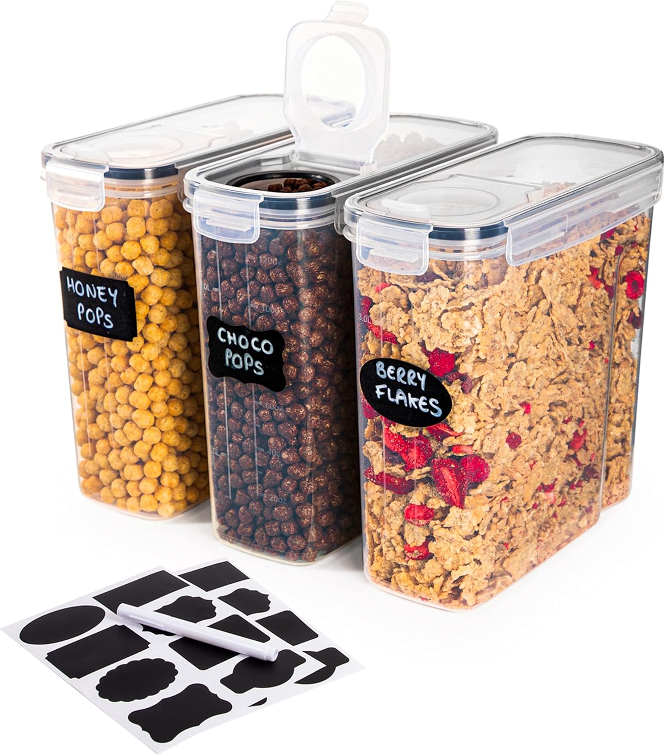 nuovva Cereal Storage Containers – 3Pcs Set Plasti...