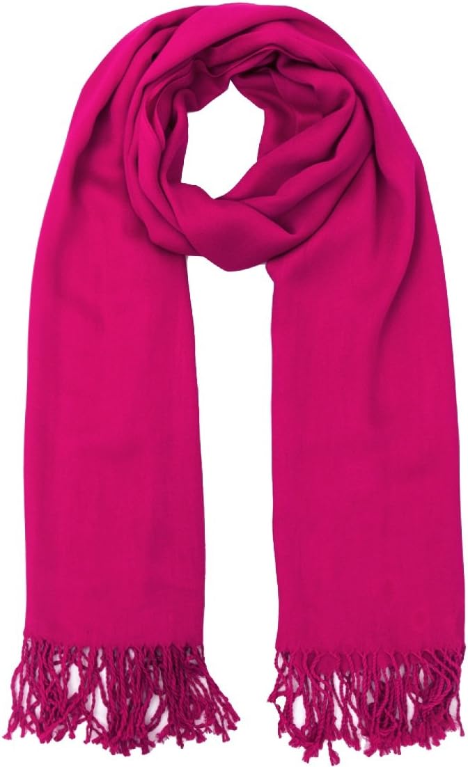 World of Shawls Super Soft Pashmina Shawl Scarf Wrap Hot Pink
