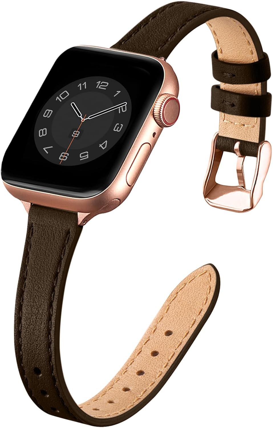 SUNFWR Compatible with Apple Watch Strap 42mm 44mm 45mm,Genuine Leather Strap Re...