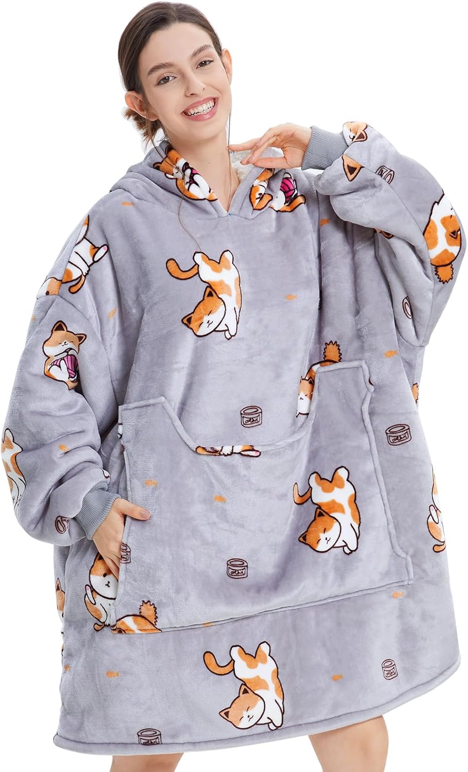 Aemilas Wearable Blanket Hoodie - Warm Sherpa Blanket Sweatshirt as Gifts for Ad...