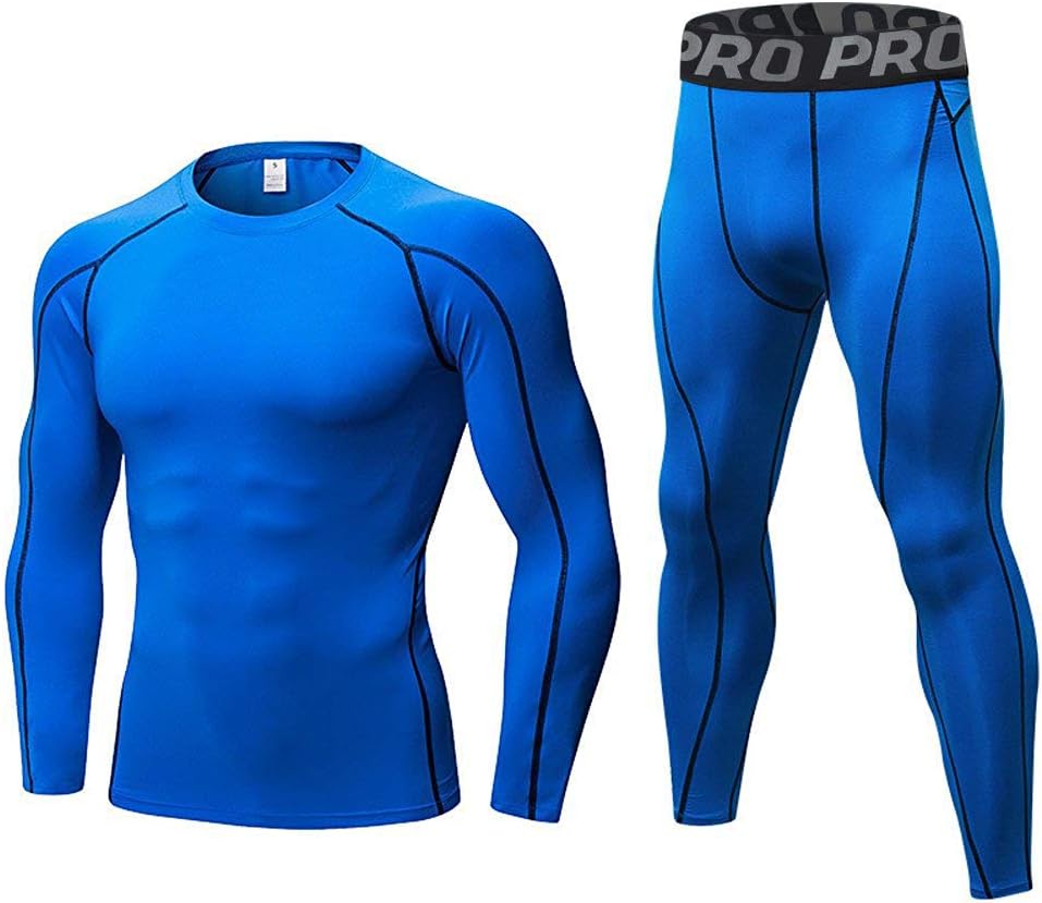 LANBAOSI Mens Thermal Underwear Set Long Sleeve Skins Base Layer Compression Top...