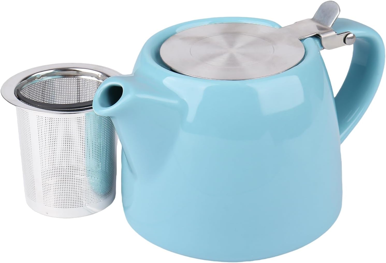Spring Chef Ceramic Stump Teapot with Strainer, Heat-Resistant Porcelain Tea Pot...