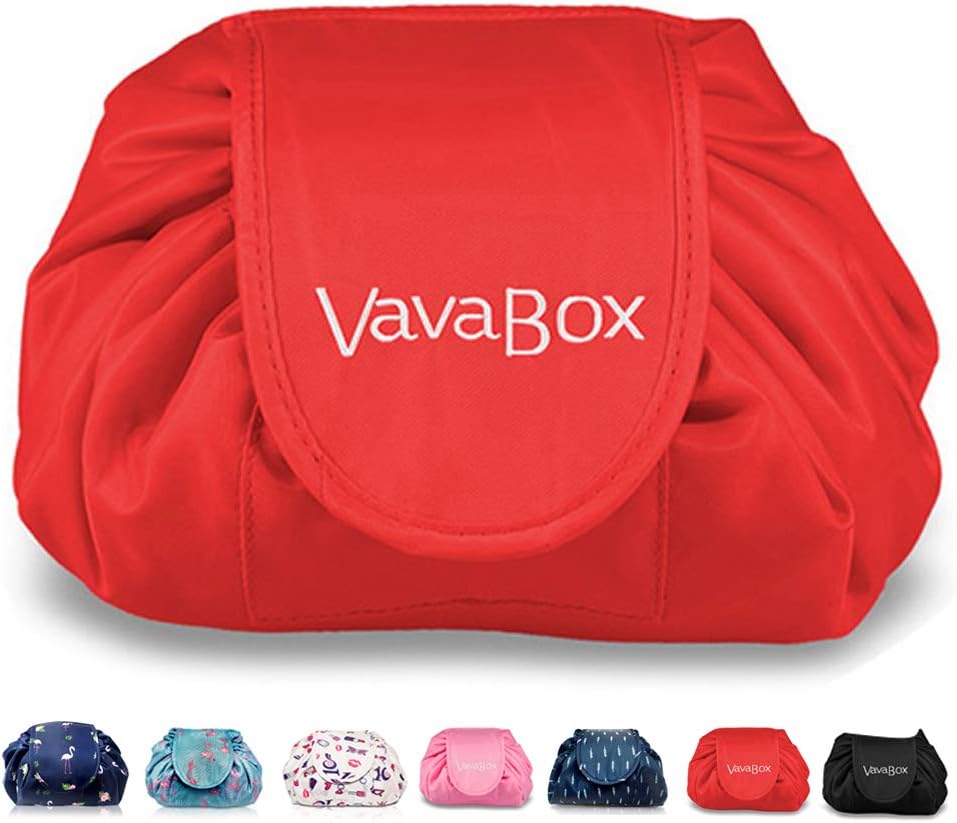 Lazy Drawstring Makeup Bags, Large Capacity Waterproof Travel Portable Cosmetic...