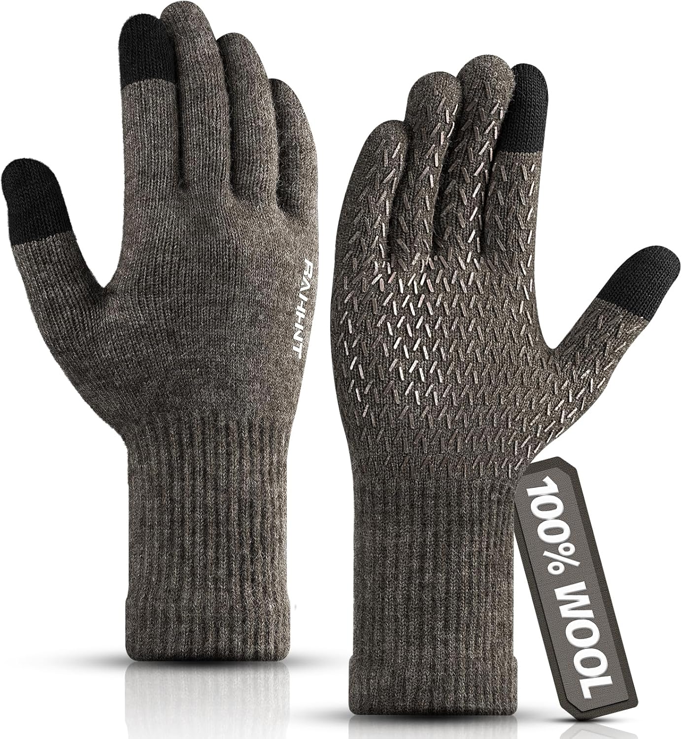 Rahhint Merino Wool Thermal Winter Gloves for Men Women, Touch Screen Gloves Ant...