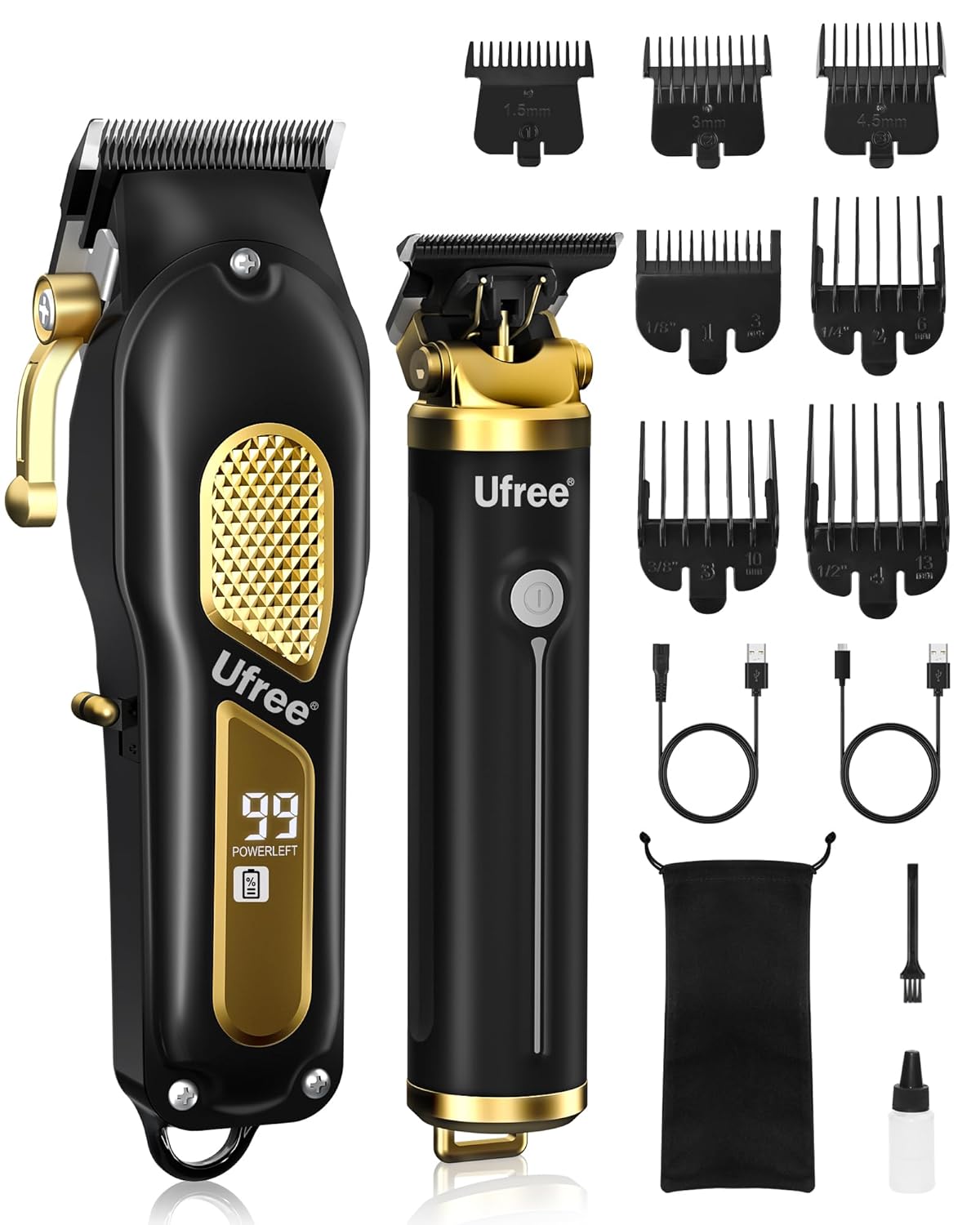 Ufree Hair Clippers for Men, Professional Clippers and Trimmers Set, Cordless Cl...
