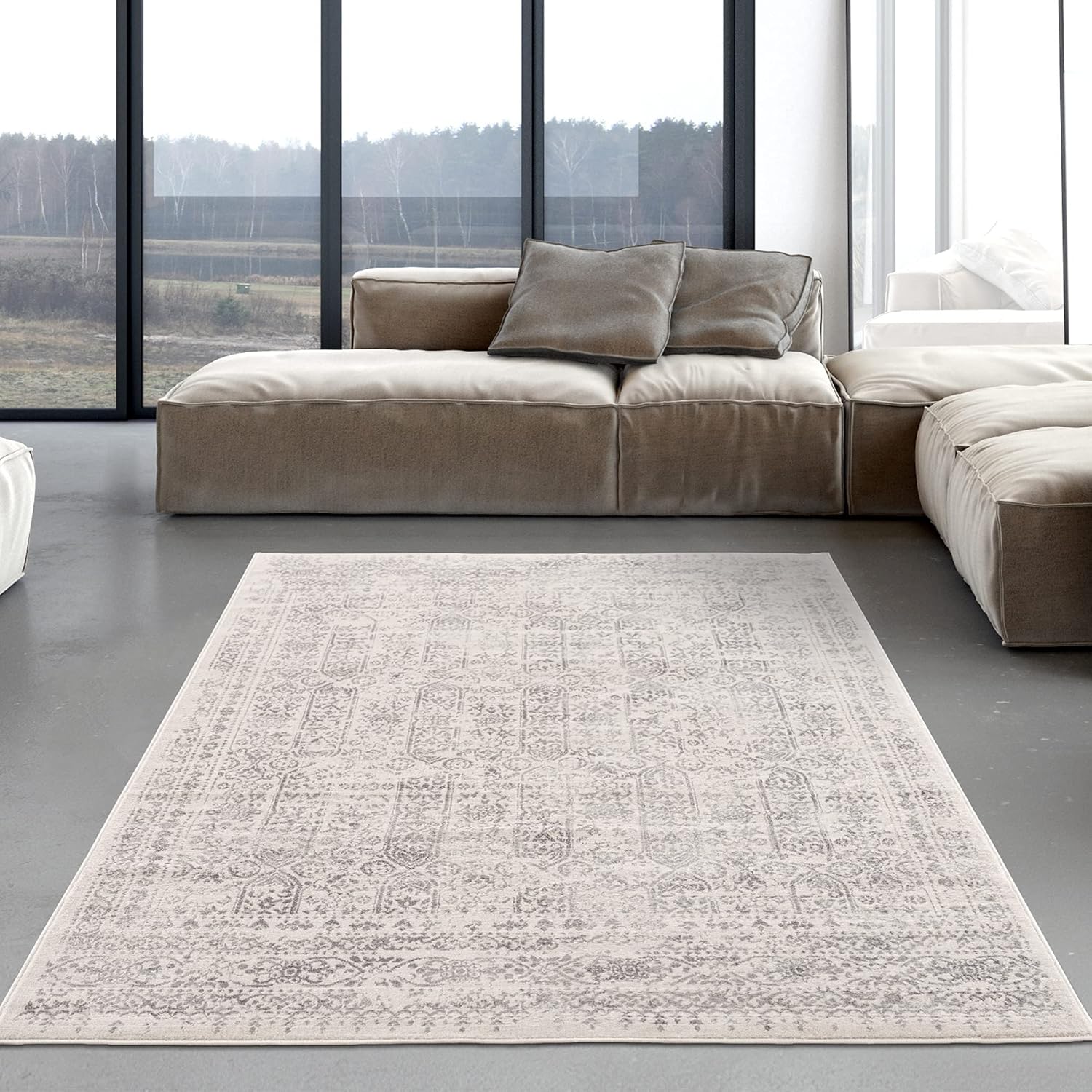 THE RUGS AREA RUG LIVING ROOM BEDROOM LARGE SMALL VINTAGE SOFT SHORT PILE BORDER...