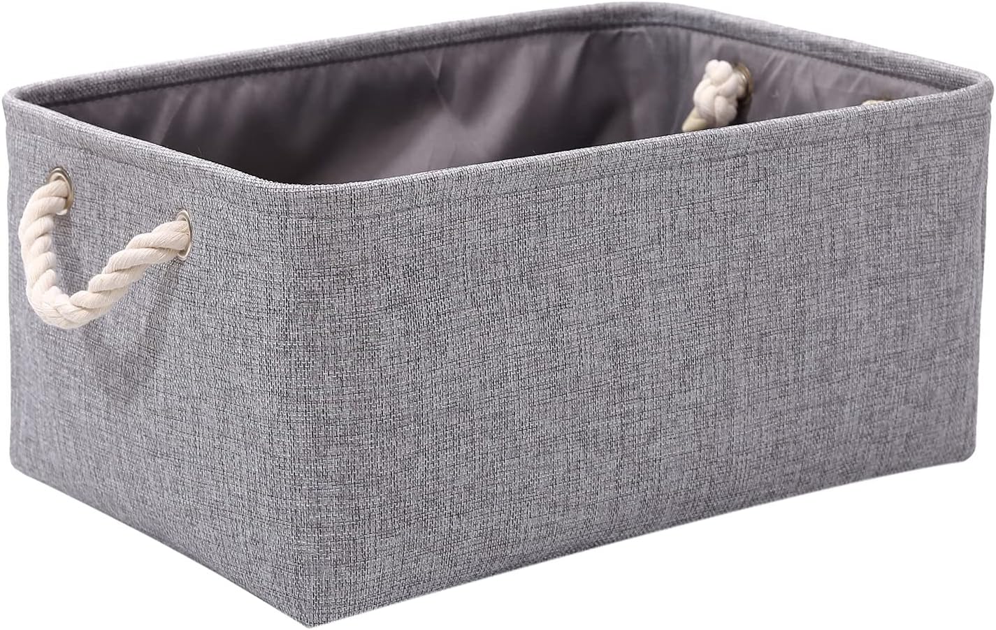 PWVMWM Fabric Grey Storage Boxes with Handles, Small Grey Storage Basket, Canvas...