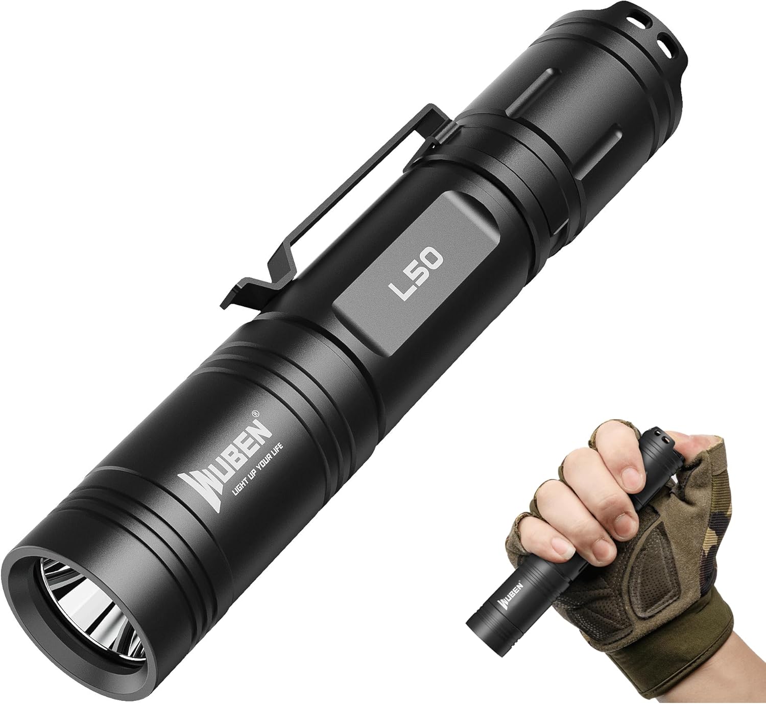 WUBEN L50 LED Flashlight Rechargeable, 1200 High Lumens Flash Light, Tactical Fl...