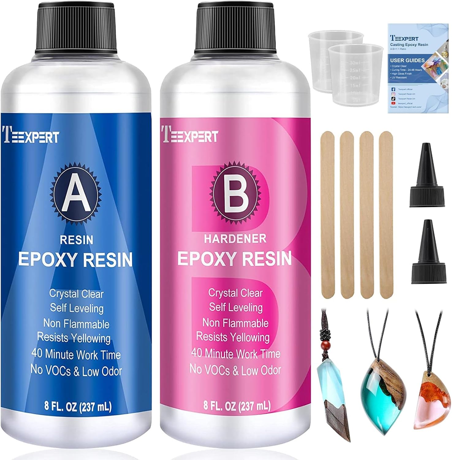 Epoxy Resin Crystal Clear Kit -16oz /474ml Casting Resin for Jewellery DIY Art R...
